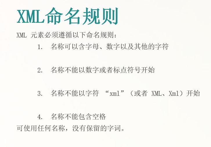 XML命名规则