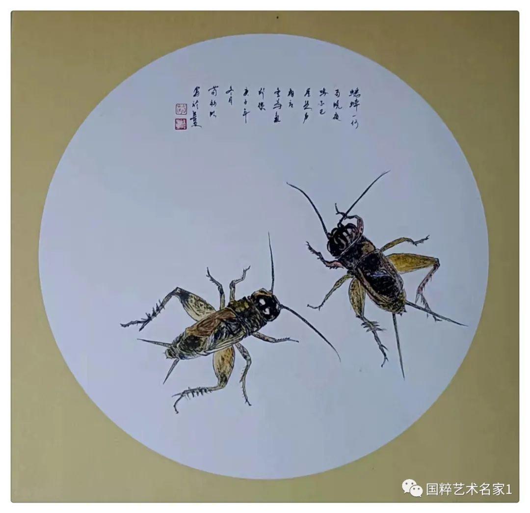 他笔下的蟋蟀画工写兼备,既有工笔的精细入微,又有写意的酣畅淋漓