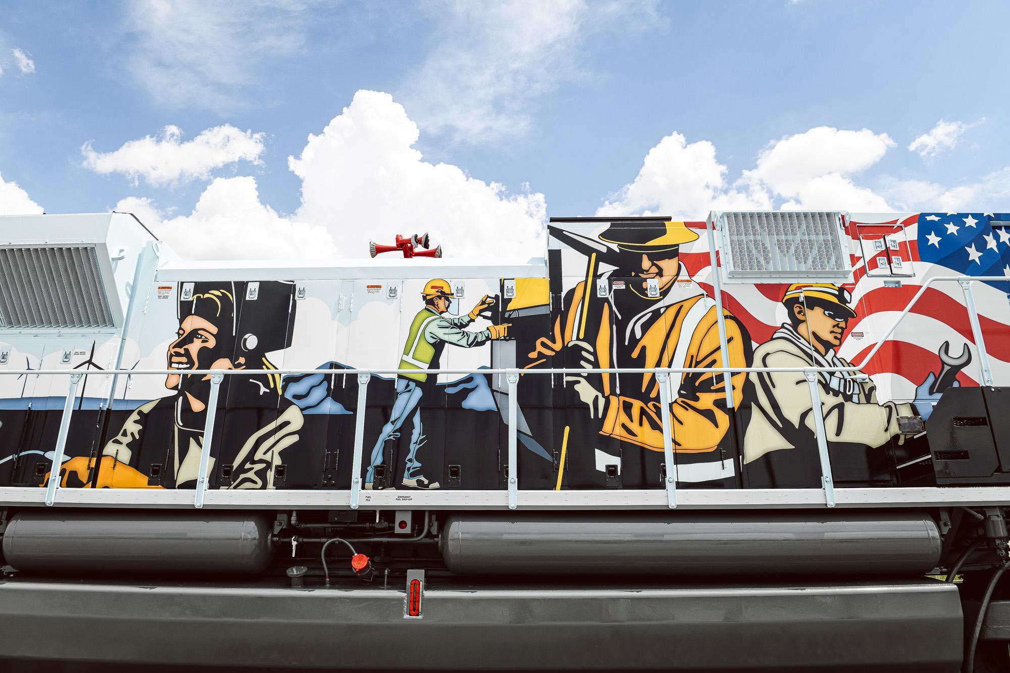 考证员工骄傲美国联合太平洋铁路sd70ace1111号内燃机车