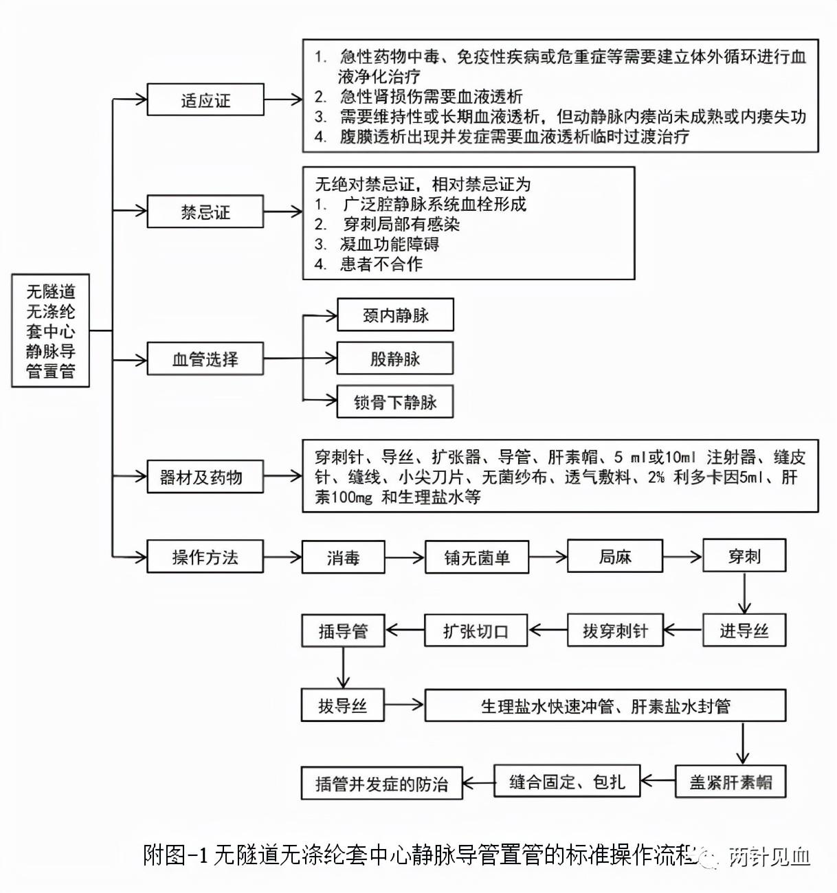 临时血管通路无隧道无涤纶套中心静脉导管置管术