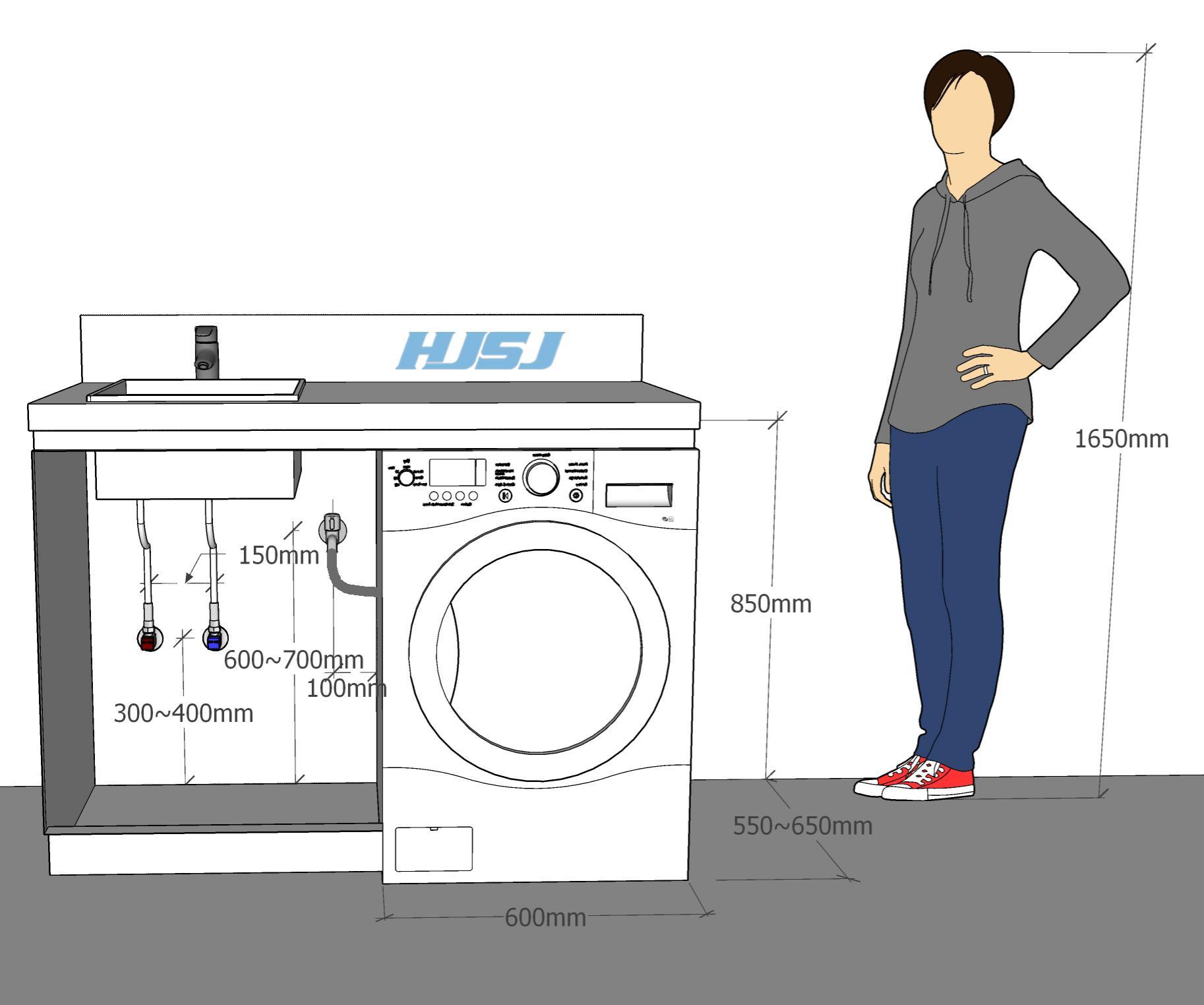 洗衣柜清洗盘给水点(角阀)的安装高度△滚筒式洗衣机水龙头安装高度