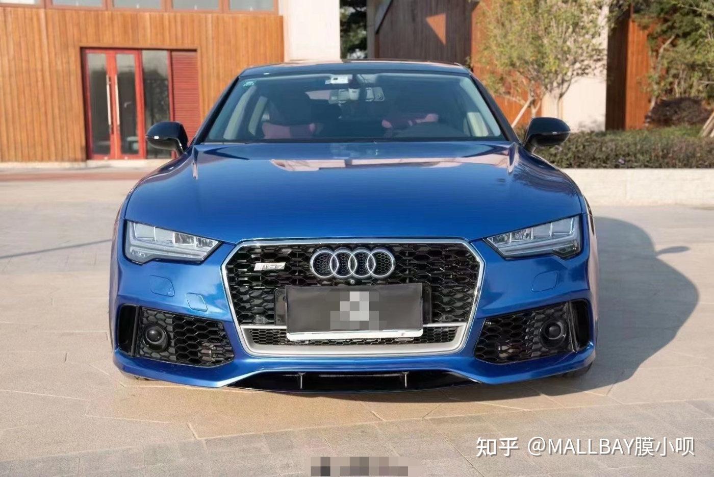 奥迪a7改色雪邦蓝色魅力无挡