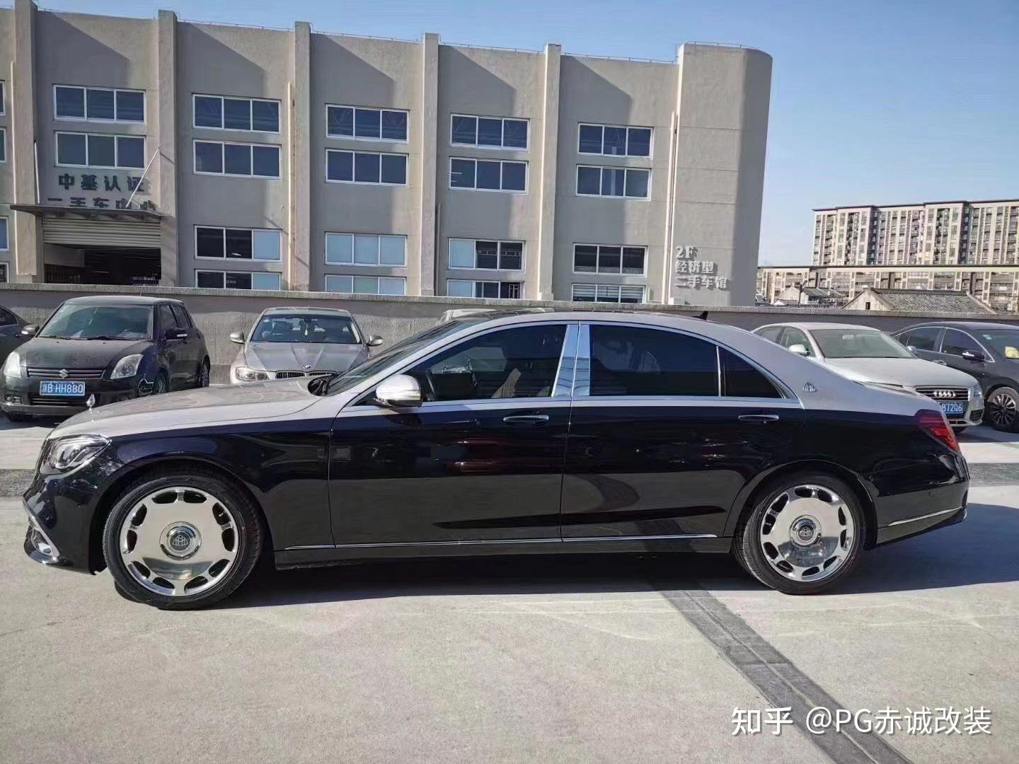 奔驰s级w222改装迈巴赫大包围前保险杠后杠四出尾喉套件