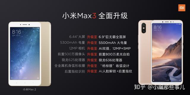 小米maxmax2max3对比图片