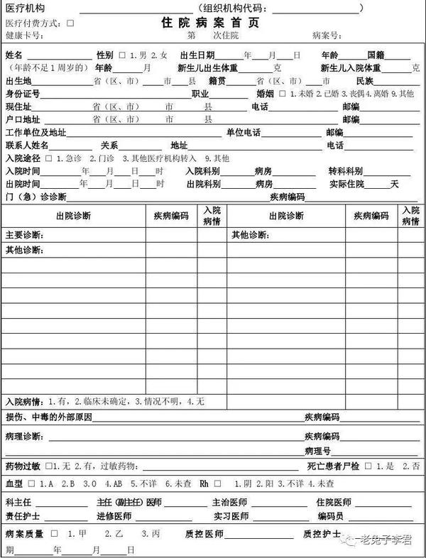病案首页全方位解析，病案人必备技能！ - 知乎