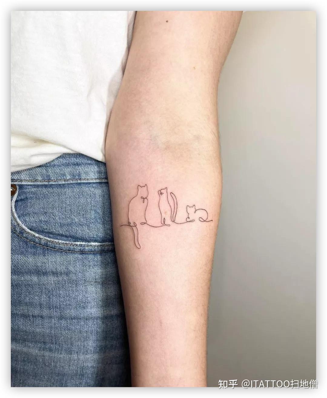 细线纹身创意简约派请收藏好