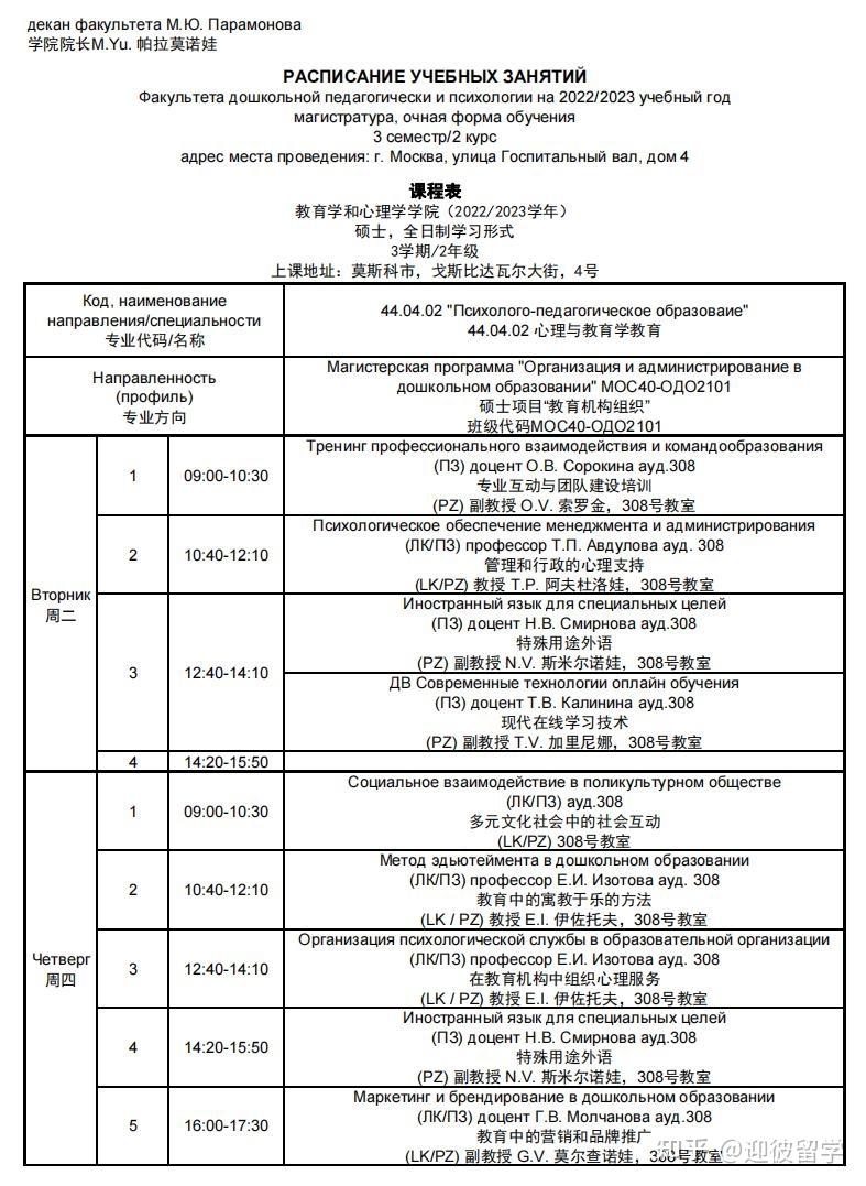 俄罗斯留学:莫斯科国立师范大学心理与师范教育硕士招生简章(网课+短期出境+中留服认证) - 知乎