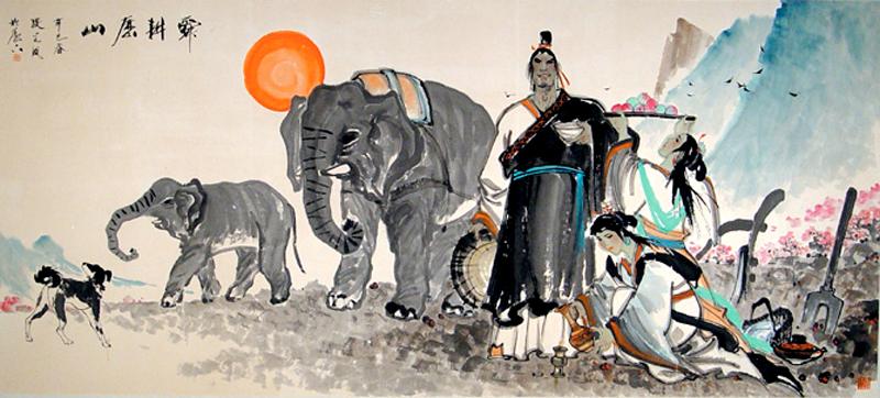 舜的父亲瞽叟娶继母壬女后,继母壬女容不下舜,多次陷害虐待,挑动瞽叟