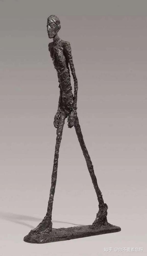 《行走的男人i》,贾科梅蒂,青铜雕塑,高180cm,1960