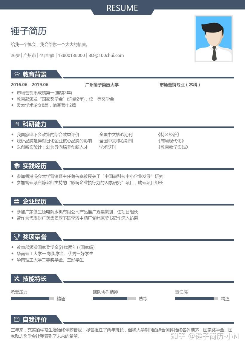 夏令營申請簡歷帶簡歷模板參考