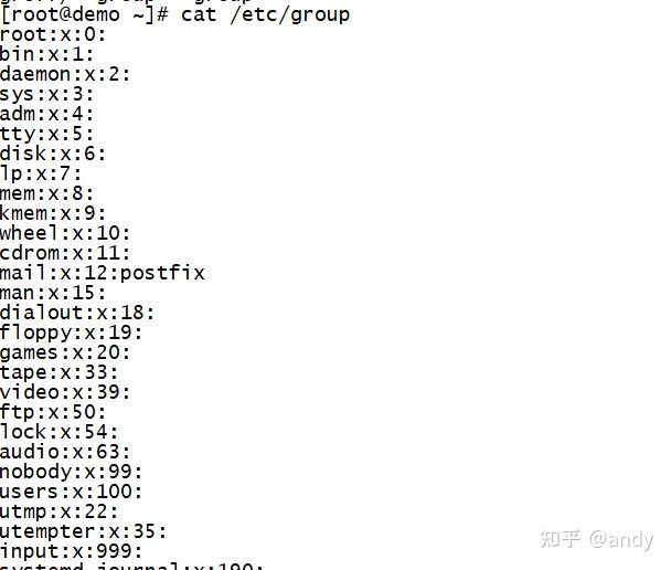 /etc/group文件中包含的信息有