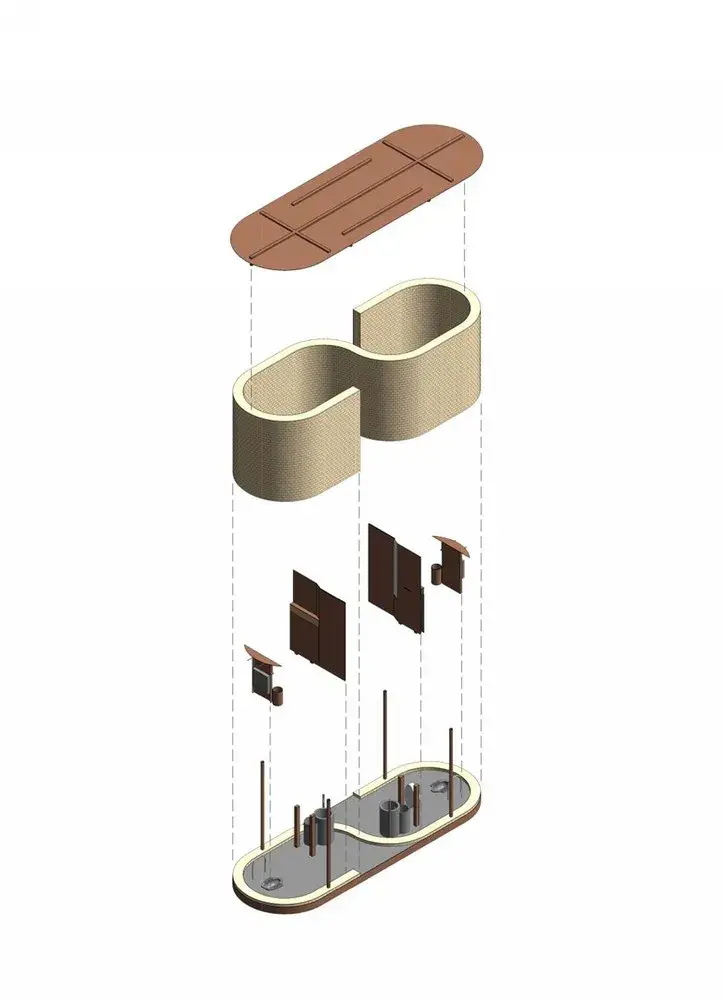 新设计的洗手间在砖砌法和洗手间的平面布局也暗喻传统的阴阳循环理念