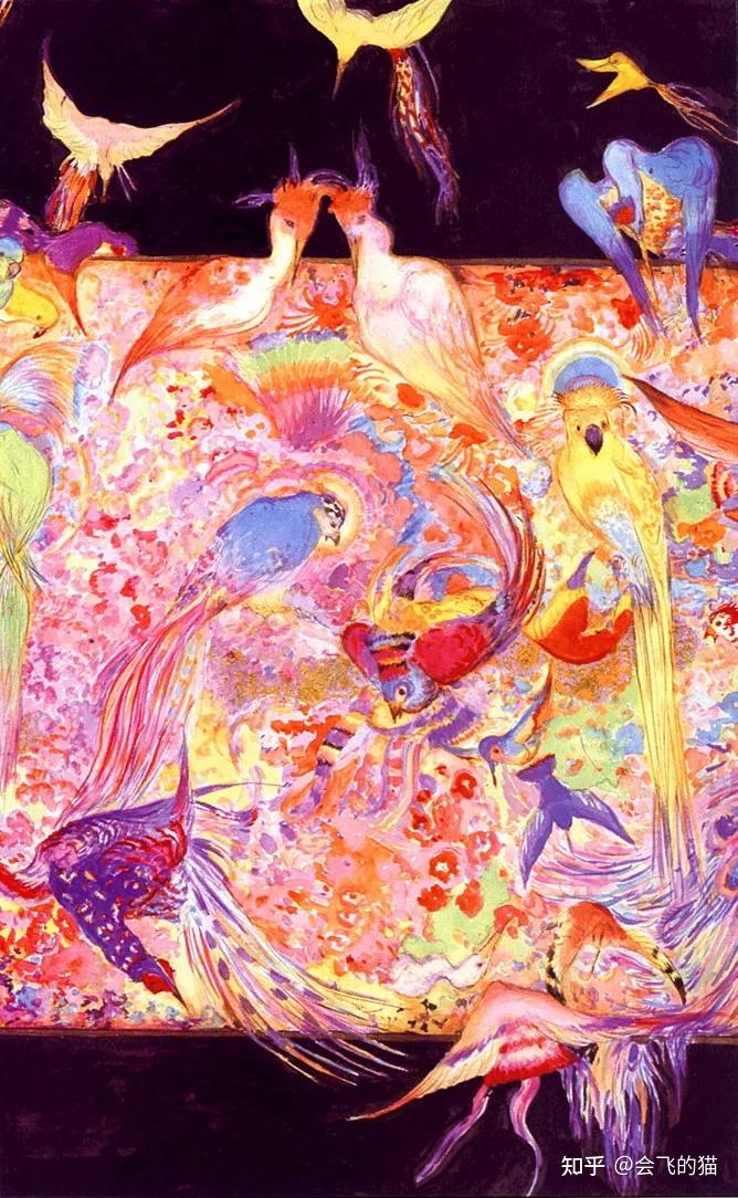 日本插画大神天野喜孝一组红调插画艺术