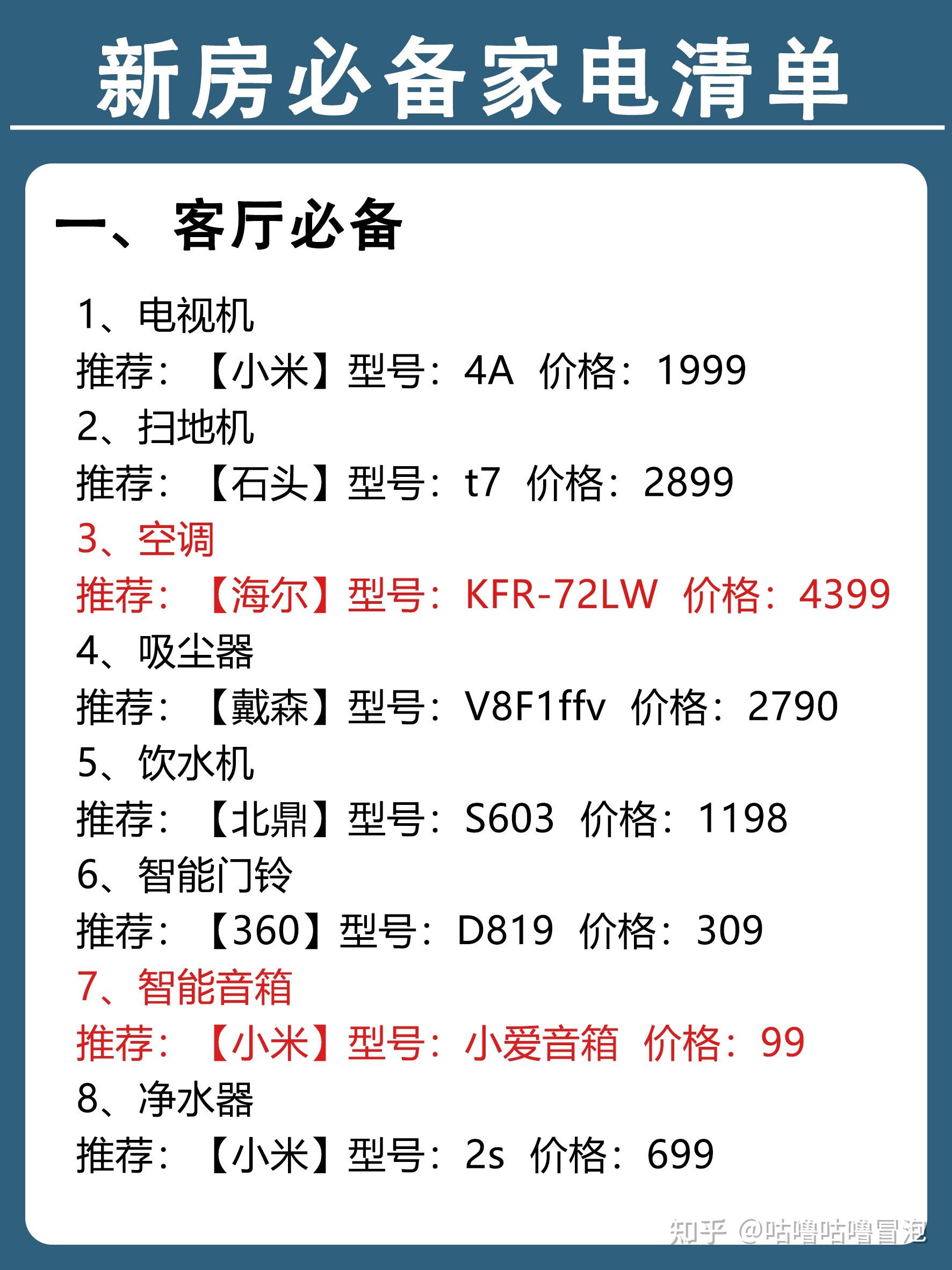 新房装修家电好物选购清单