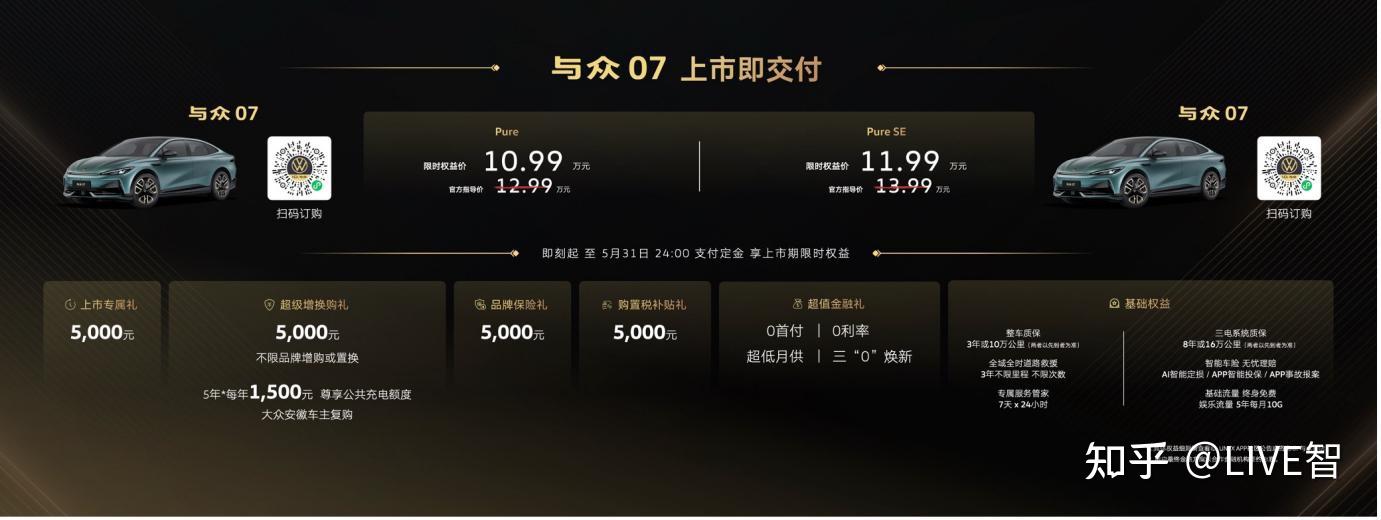 10.99万元起售 大众安徽与众07&与众06正式上市