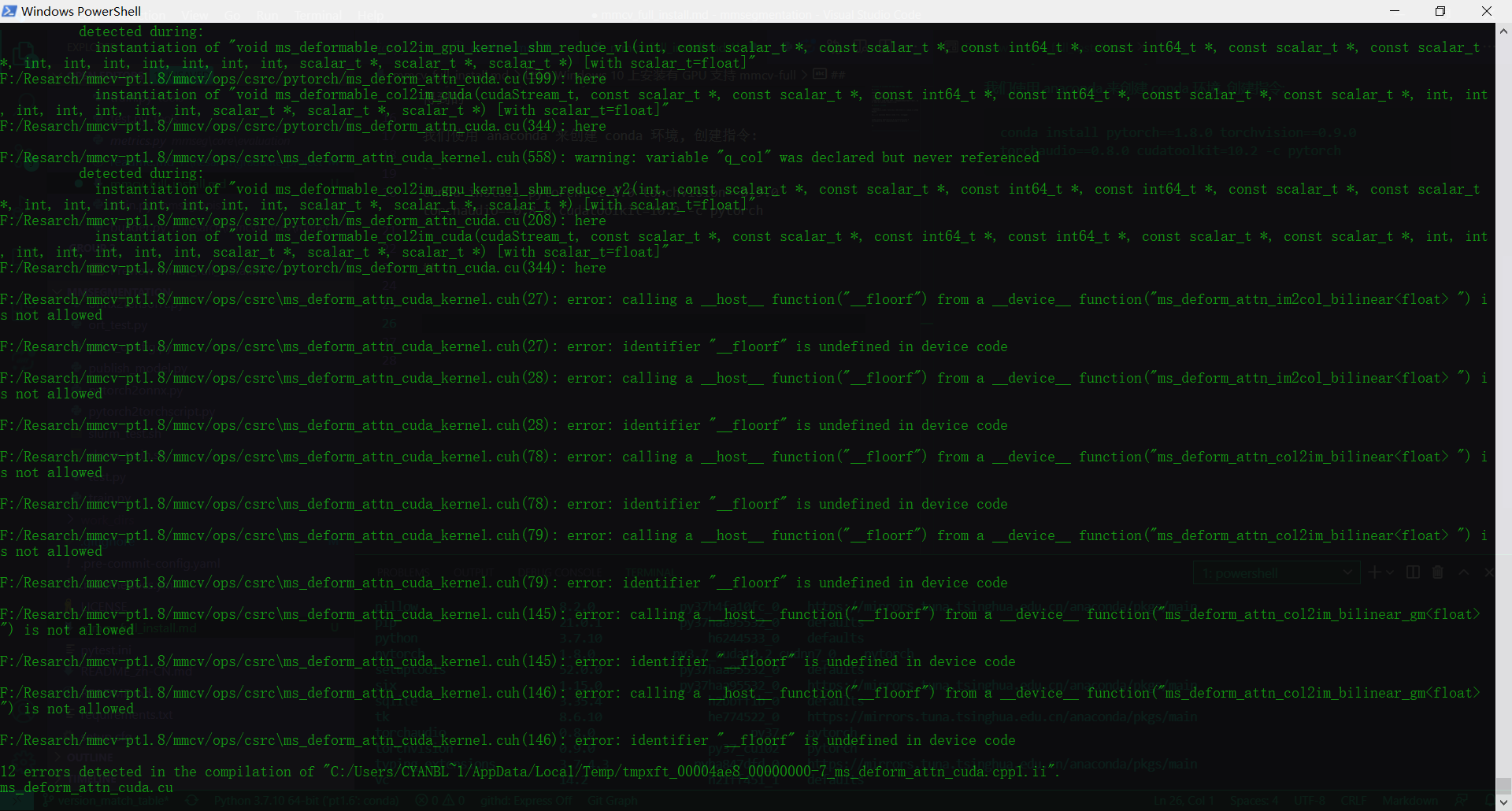 Windows 10 gpu mmcv full 