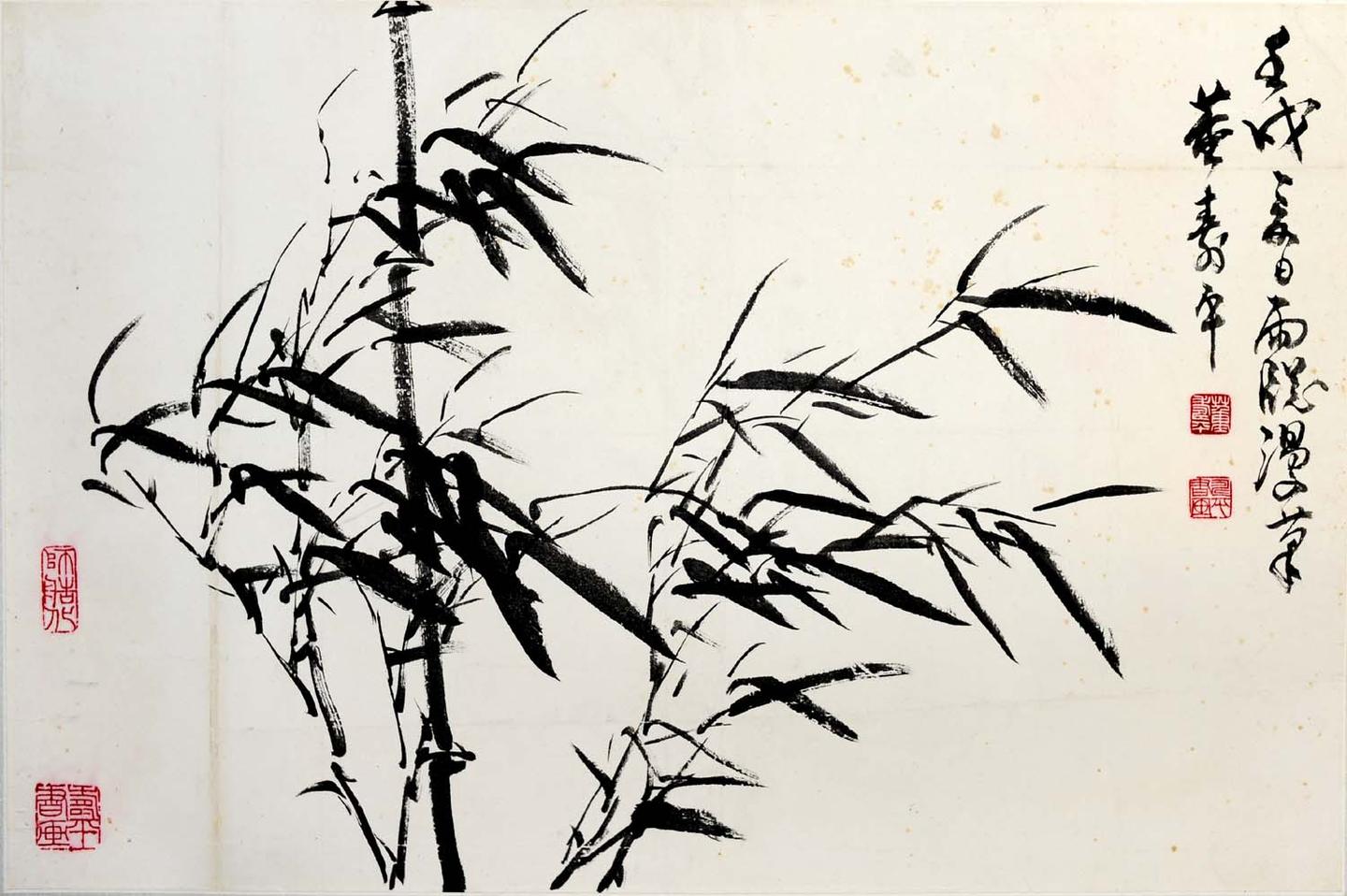 中国董寿平画家 手巻き画絵巻在銘 捲り 近代画家『董壽平 画軸 山居
