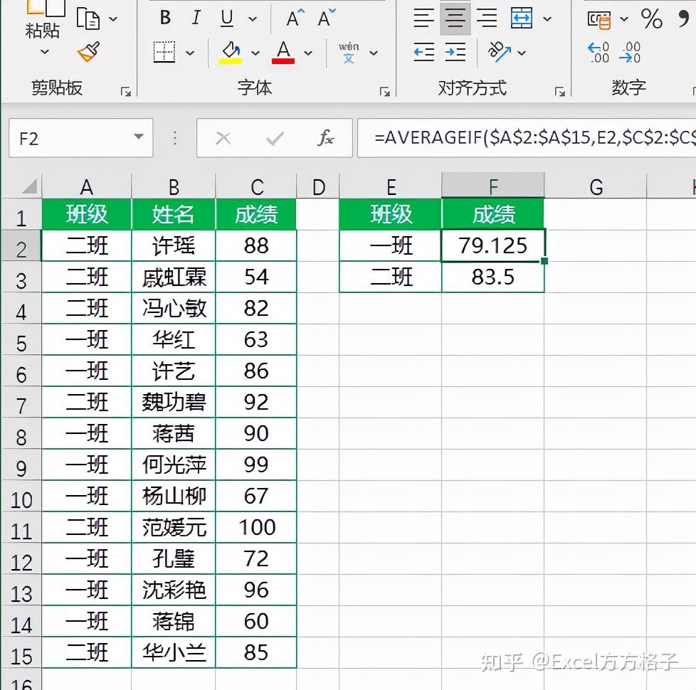 Excel averageif 