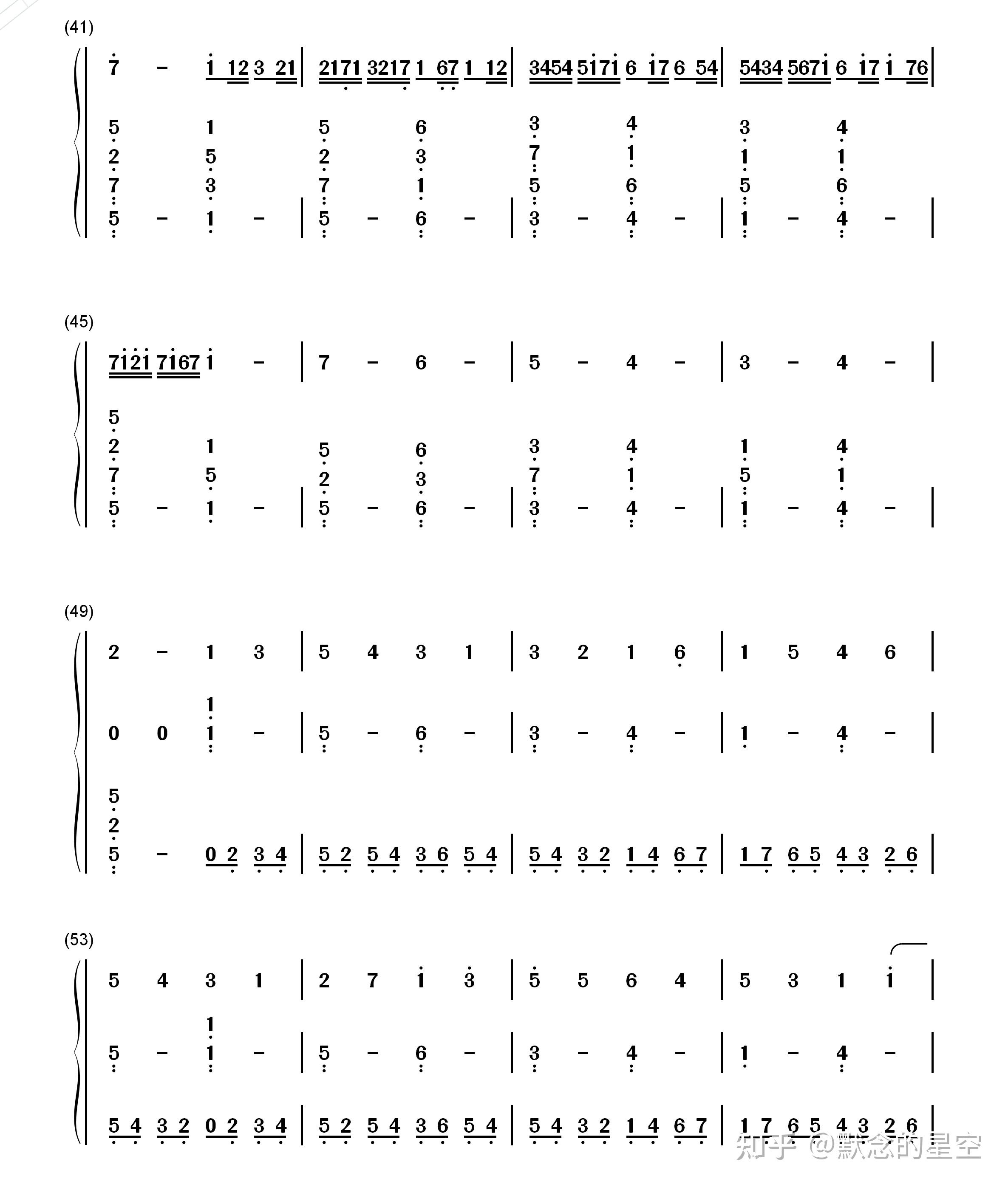 钢琴谱双手简谱双版本巴哈贝尔pachelbel卡农大爱人间卡农大爱人间是