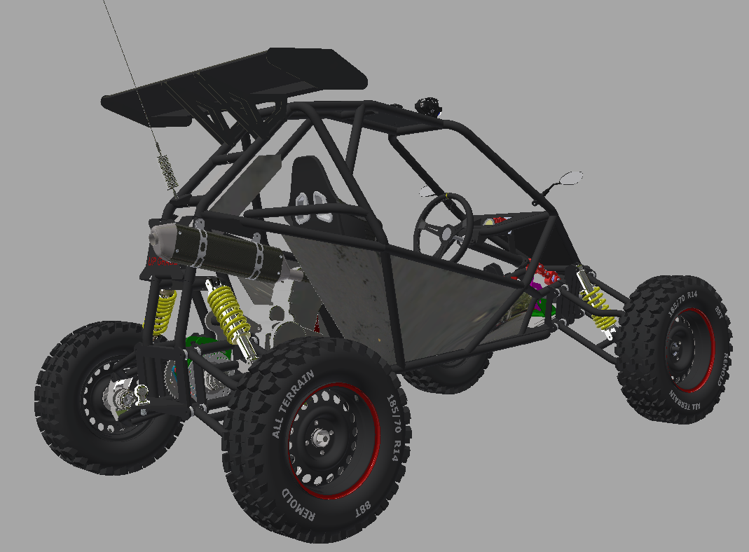 卡丁赛车kartcross250ccblack单座钢管车3d数模图纸stp格式