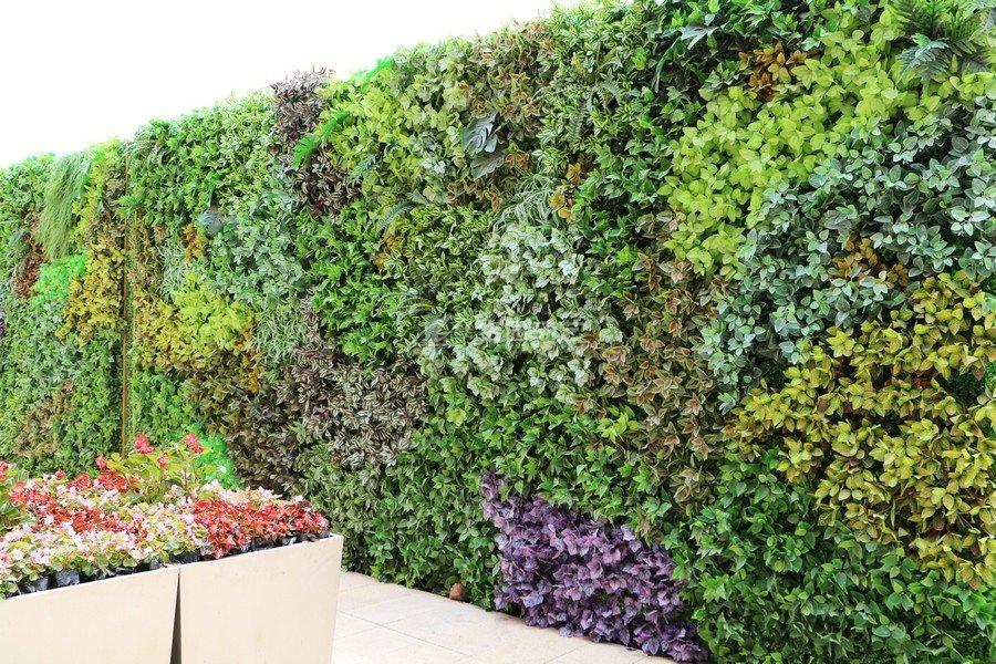 简阳空港新城室外围挡仿真植物墙