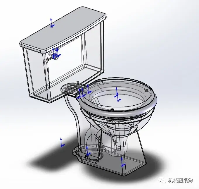 生活藝術簡易抽水馬桶模型3d圖紙solidworks設計附stp