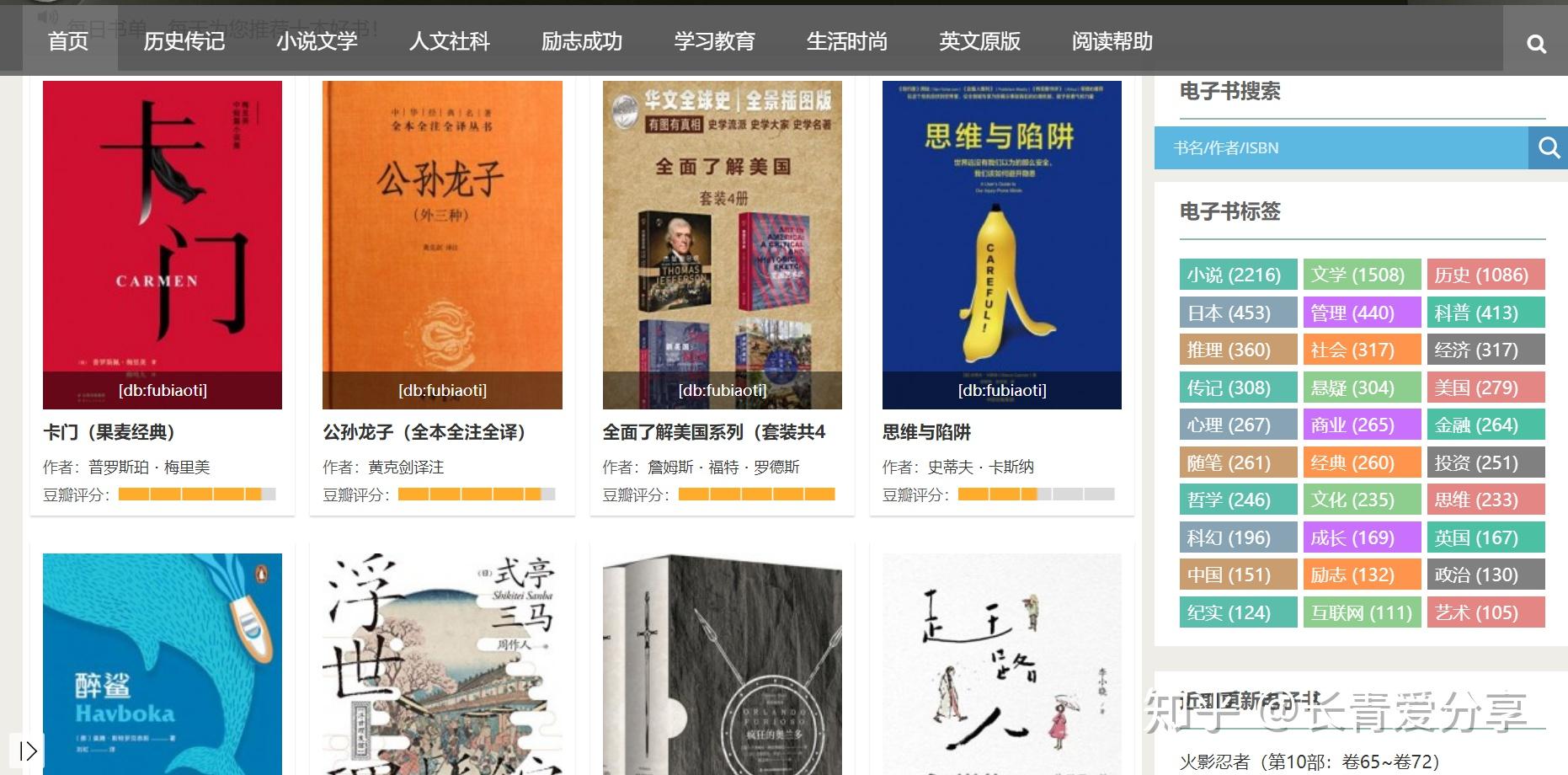 該網站提供多種格式的電子書免費下載,每本電子書有封面跟圖書介紹