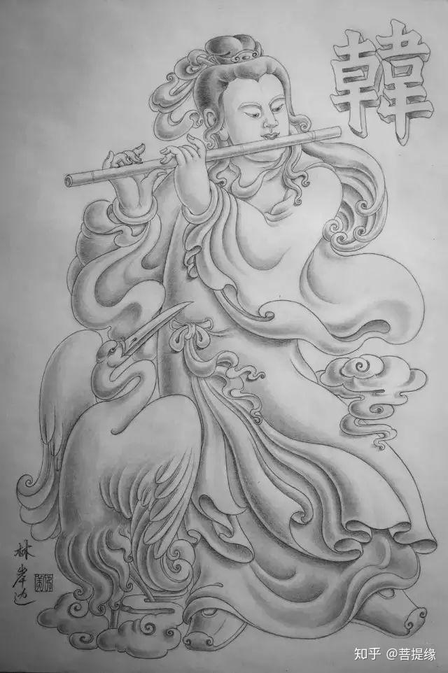 京城顽主玉雕大师八仙素描手稿欣赏