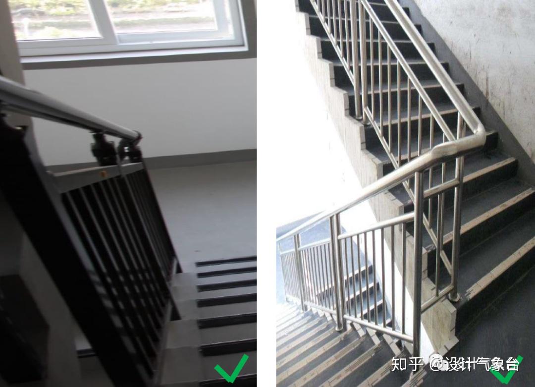 立杆间距不大于110mm;3,有临空面的休息平台栏杆高度不