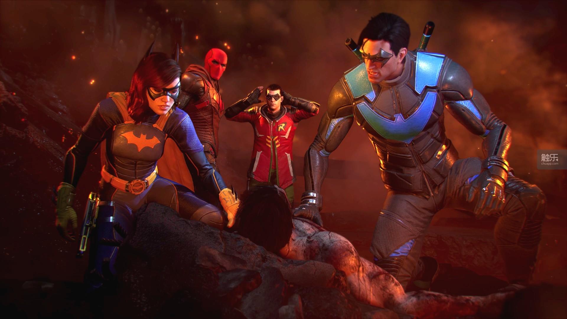 在这儿,你可以选择操控的角色有4名,"夜翼"迪克·格雷森,"红头罩"杰森