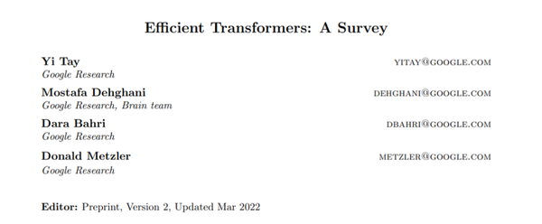 Google最新《高效Transformers》2022综述大全，39页pdf阐述九大类提升