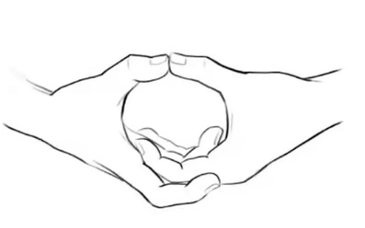 喉轮手印眉心轮(靛蓝色),唱诵音 om :眉心轮位于眉心之间,超脱出五大