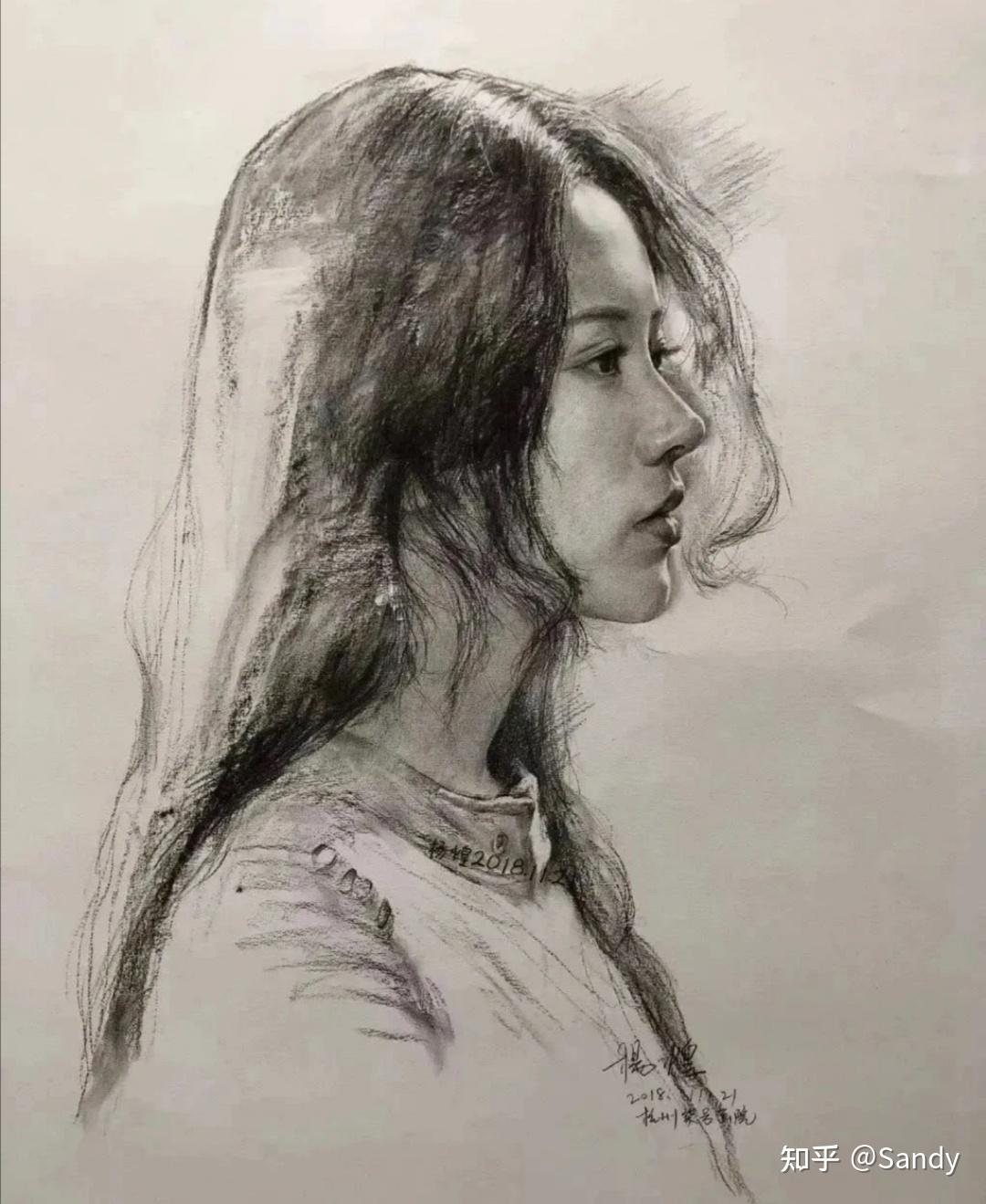 杨煌手绘素描人像图片