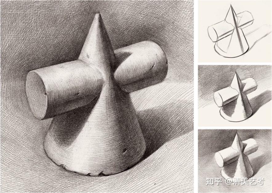 素描干货超详细石膏几何体的分类及画法助力初学美术的你打好每一笔的