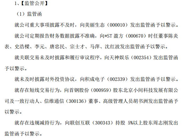 深交所的监管类函件有什么区别?如监管函、问