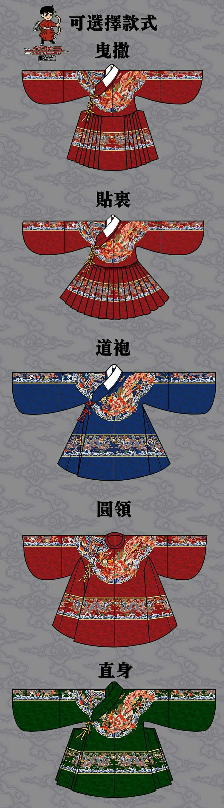 谁知道褙子披风比甲大氅具体区别另外道袍直裰开胯衫区别