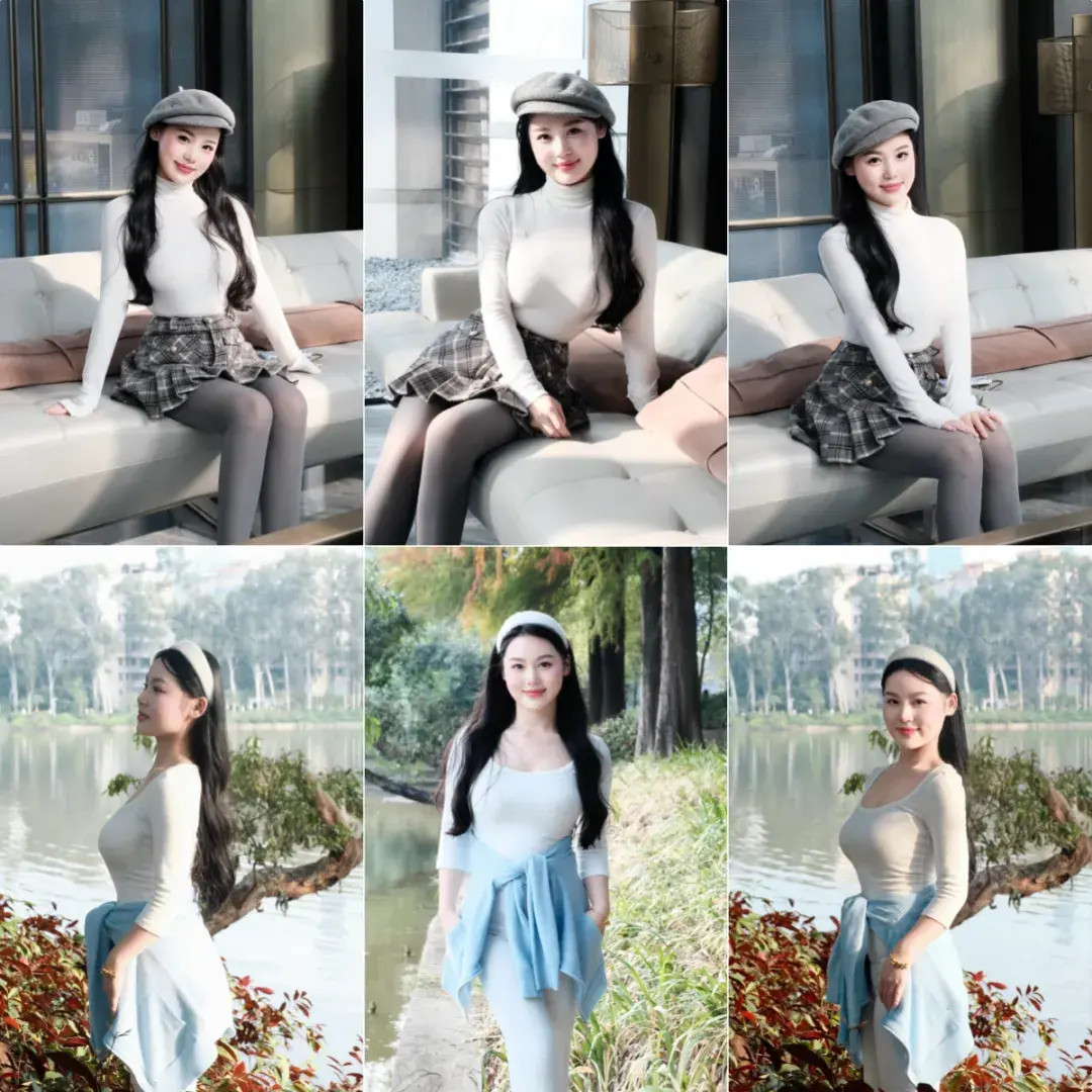 方圆脸女生拍照,跟着做,温温柔柔很好看,自然漂亮又大方