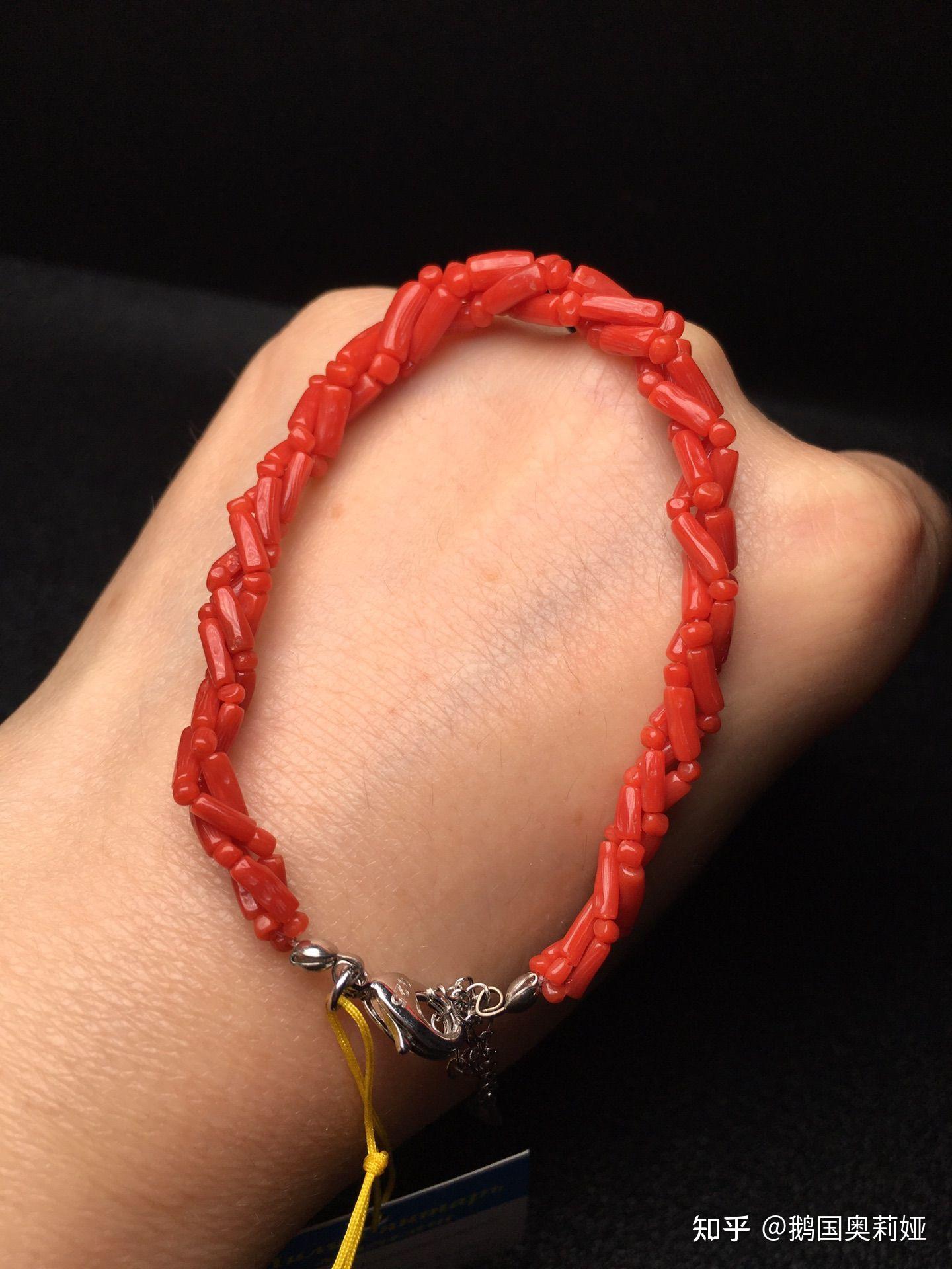 俄罗斯沙丁红珊瑚手链