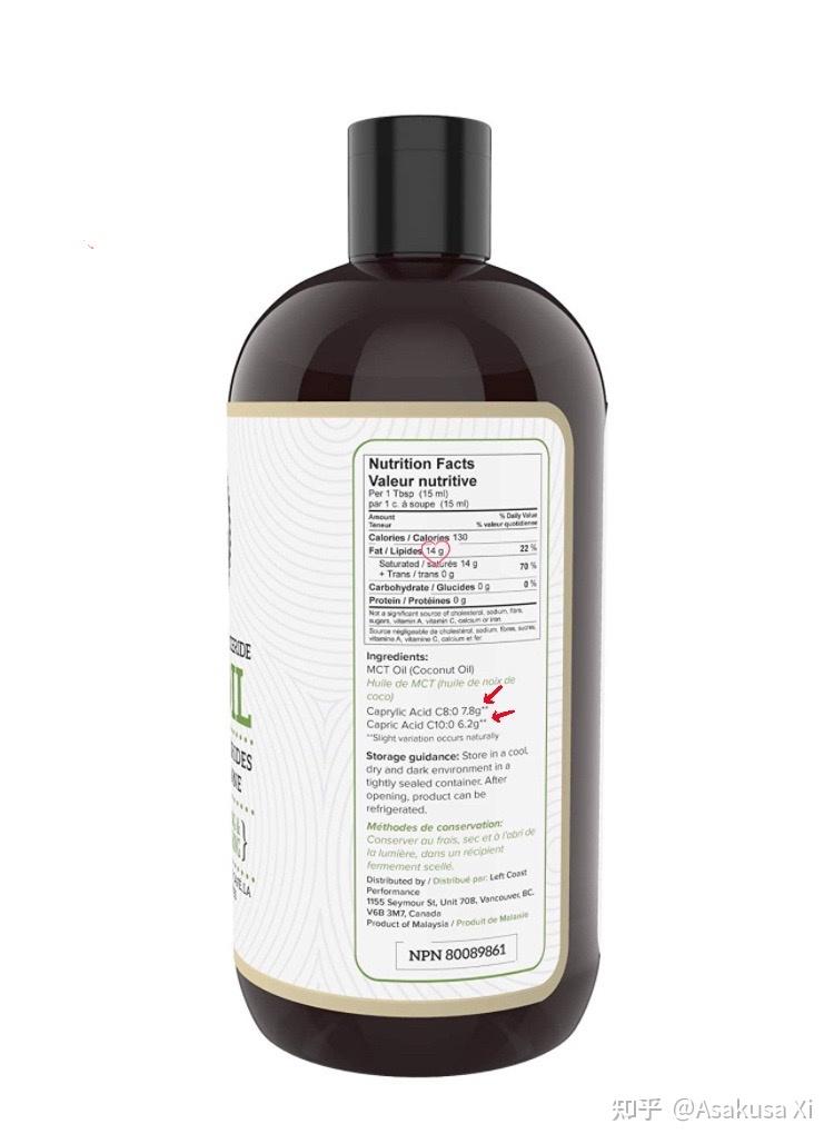 出售的c8或者c8 c10 mct油,c8或两者总含量基本上都是14g-15g/tbsp的