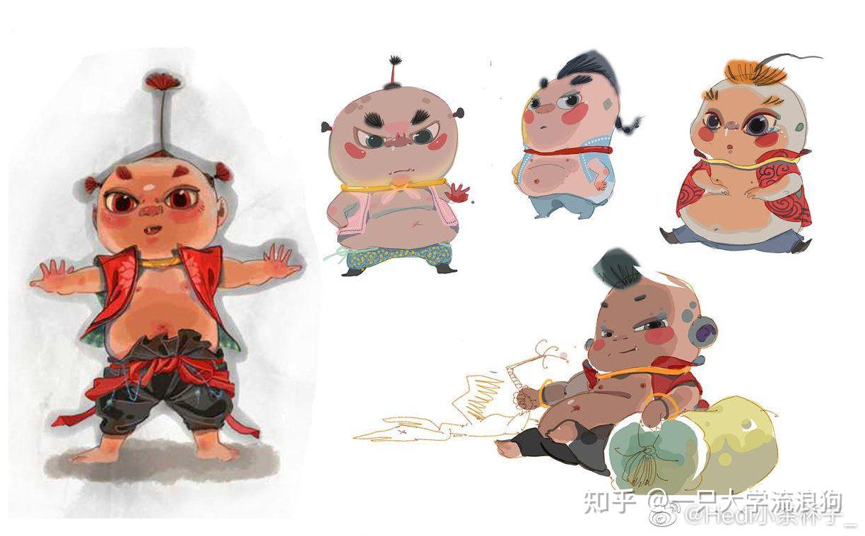 终于,又丑又萌又man的哪吒出世了,双手插兜,迈着六亲不认的步伐.