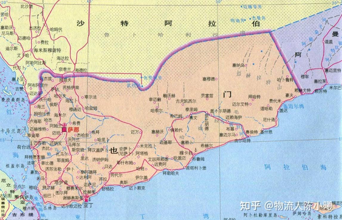 也门地理位置地图图片