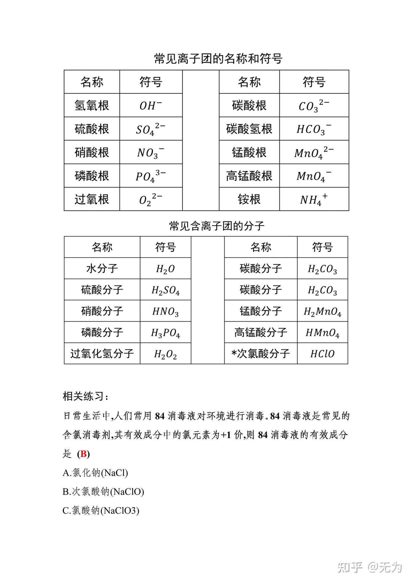 中学化合价知识解析 - 知乎