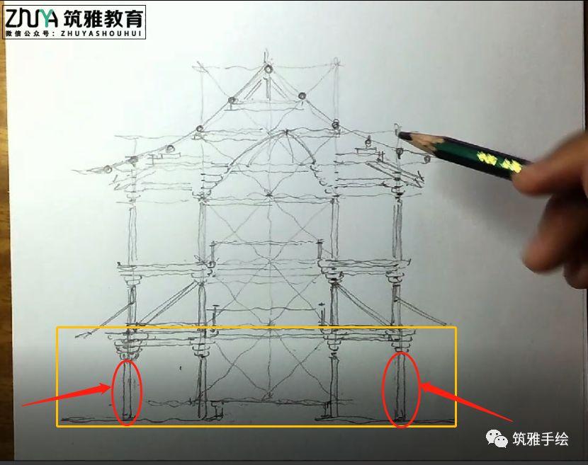 强强小课堂教你画建筑史难点图07蓟县独乐寺观音阁剖面图