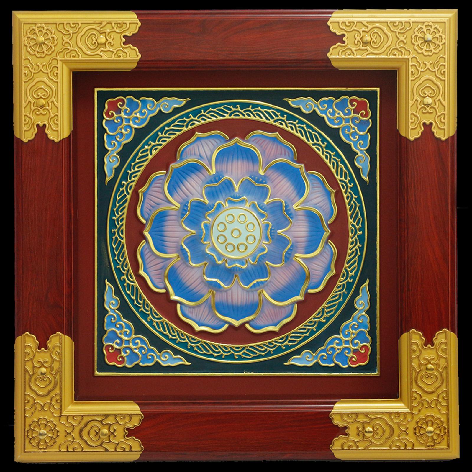 寺庙古建类彩绘吊顶,因其生产过程中手工制作工艺较多,材料是以高规格