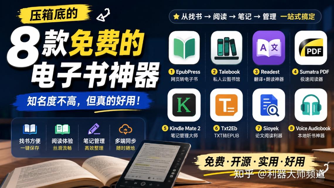 压箱底的8款免费电子书神器,知名度都算不高,我无私分享了