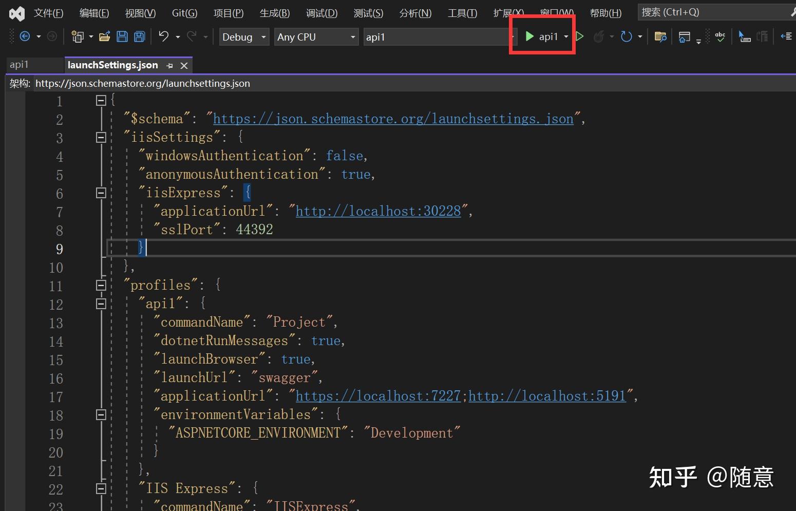 Net core 6 launchsettings json 