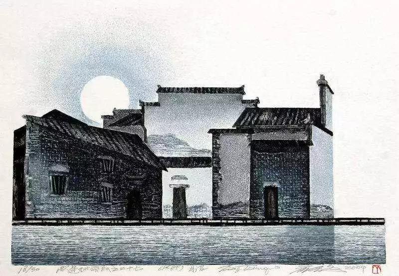 一组以徽州为主题的版画激发了她的艺术灵感,她亲自带了一队创作者做