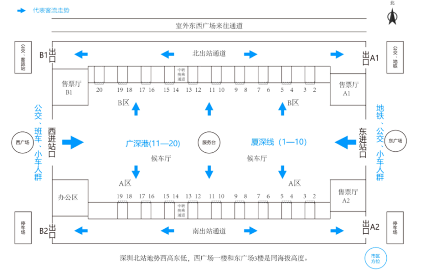 深圳北站换乘通道图图片