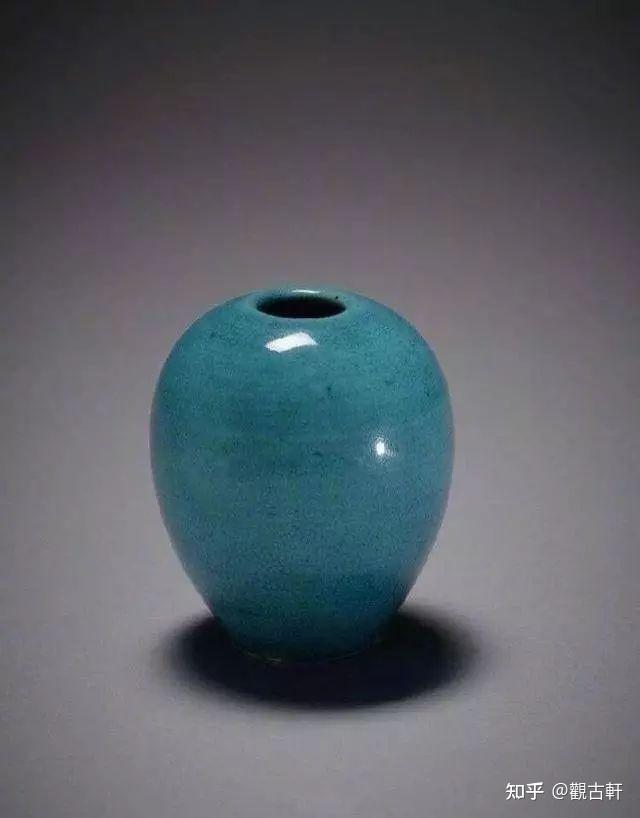 EC181 時代物 孔雀藍釉八卦紋琮式瓶 高11.7cm 重228g 清