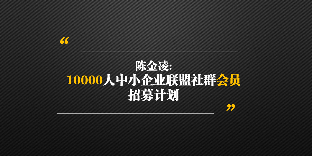 陈金凌:10000人中小企业联盟社群会员招募